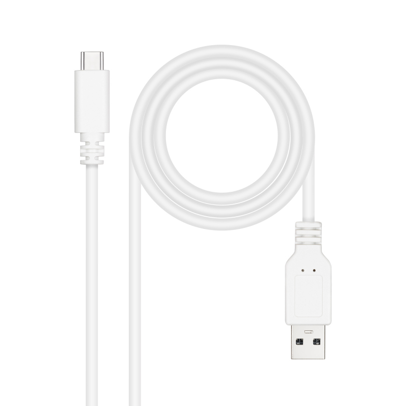 CABLE USB 2.0 3A TIPO USB-C/M- A/M 0.5 M BLANCO NANOCABLE