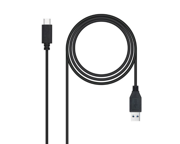 CABLE USB 3.1 GEN2 10Gbps 3A TIPO USB-C A USB-A 2.0 M NEGRO NANOCABLE