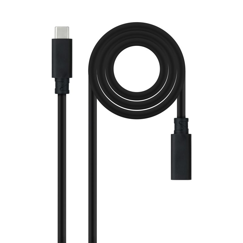 CABLE USB-C 3.2 Gen2x2 20Gbp 100W/5A, 4k/60Hz, USB-C/M-H 0.5 M NEGRO NANOCABLE