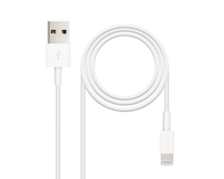 CABLE DATOS/CARGADOR USB LIGHTNING 0.5M BLANCO NANOCABLE