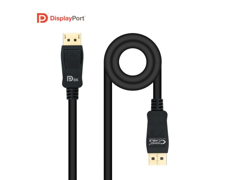 CABLE DISPLAYPORT VESA 1.4 DP/M-DP/M NEGRO 1.5 M NANOCABLE