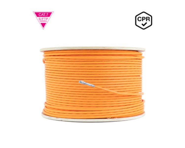 BOBINA CABLE DE RED CAT7 SFTP PIMF AWG23 LSZH 305 M NARANJA NANOCABLE