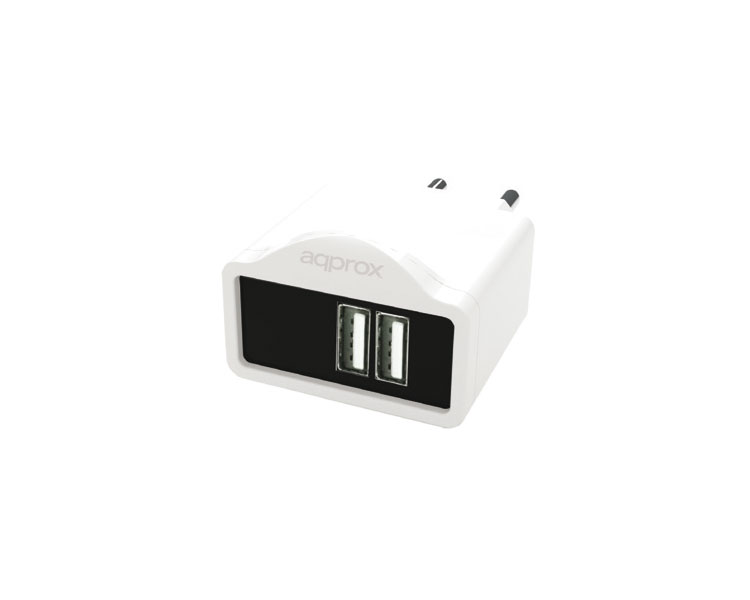 CARGADOR USB DE VIAJE/PARED DUAL 2A BLANCO APPROX