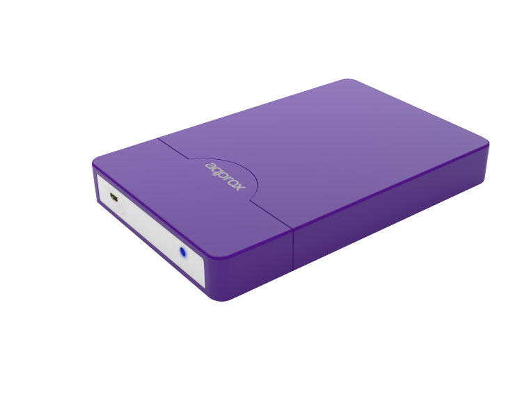 CAJA EXTERNA USB 2.5'' SATA SCREWLESS MORADO APPROX