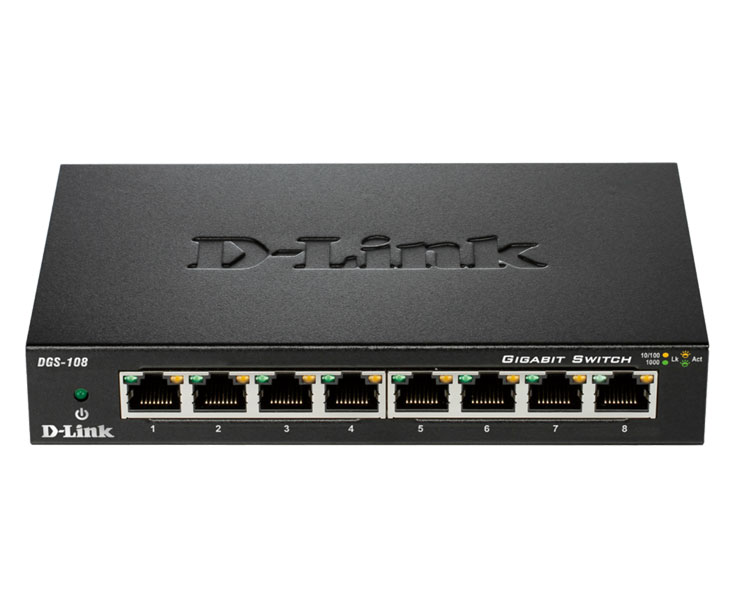 D-LINK SWITCH 8 PUERTOS 10/100/1Gbit METALICO IPTV