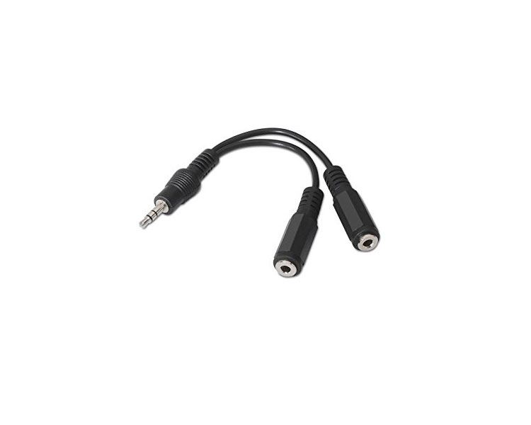 CABLE AUDIO ESTEREO 2 JACK 3.5/ H- JACK 3.5 M 15 CM NANOCABLE