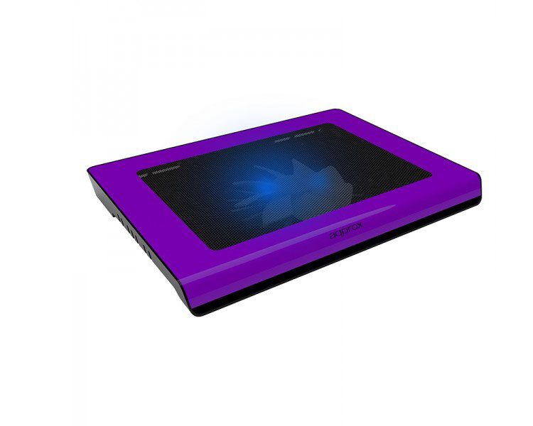 LAPTOP COOLER PAD 14'' 2 LEDS MORADO APPROX