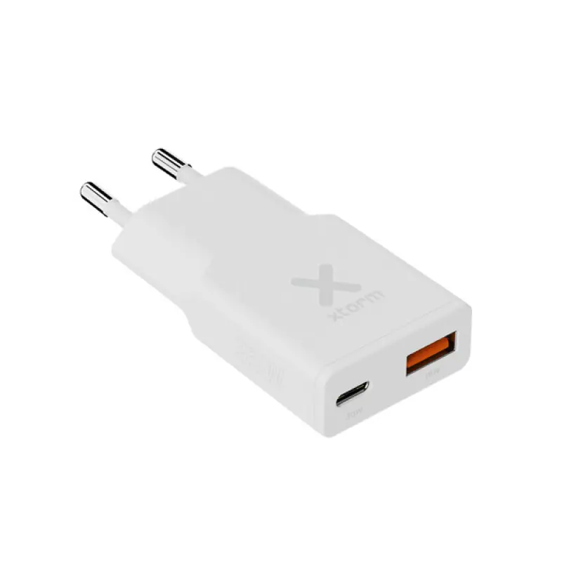 CARGADOR USB DE VIAJE/PARED 33W Go2 SLIMLINE TYPE-C/USB BLANCO XTORM