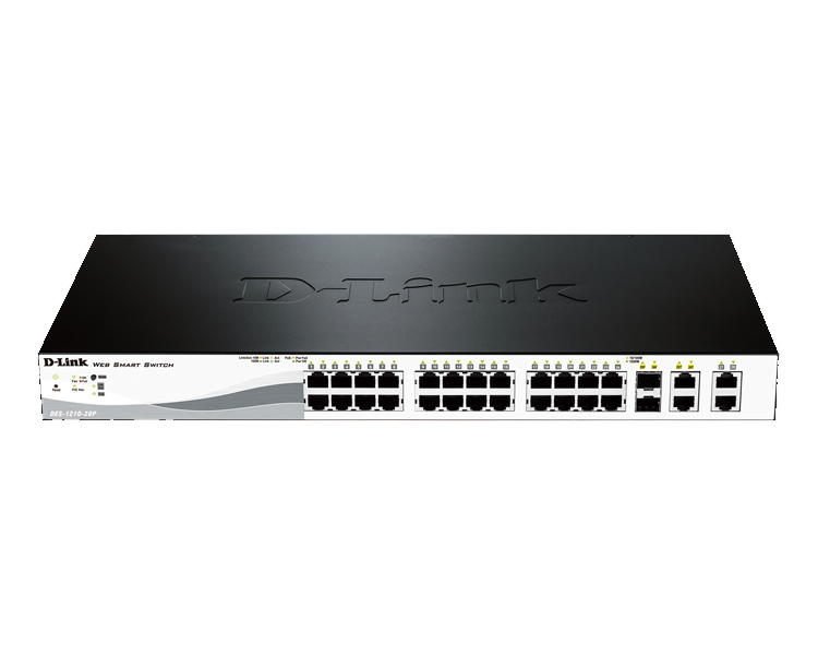 D-LINK SWITCH 24 PUERTOS 10/100 w/2 Combo 1000BaseT/SFP PoE