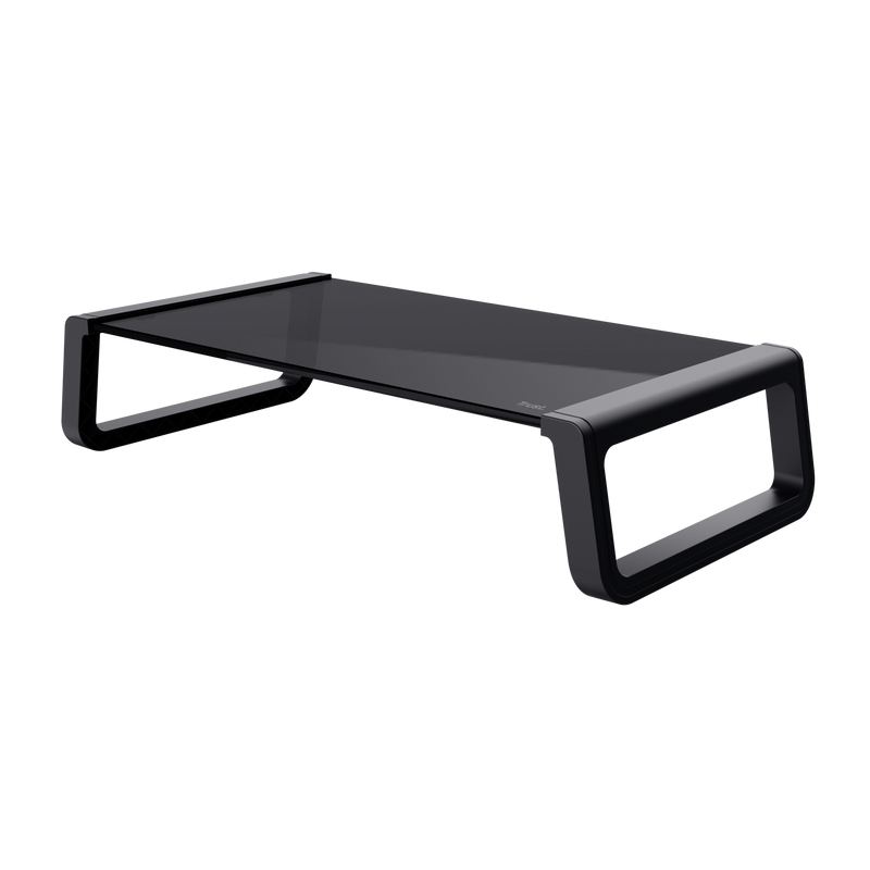 SOPORTE ELEVADOR MONTA PARA MONITOR DE CRISTAL TEMPLADO NEGRO TRUST