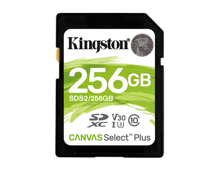 SECURE DIGITAL HC 256 GB CANVAS SELECT PLUS CLASE10 KINGSTON