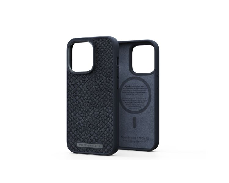 FUNDA MAGSAFE IPHONE 14 PRO PIEL DE SALMON NEGRO NJORD