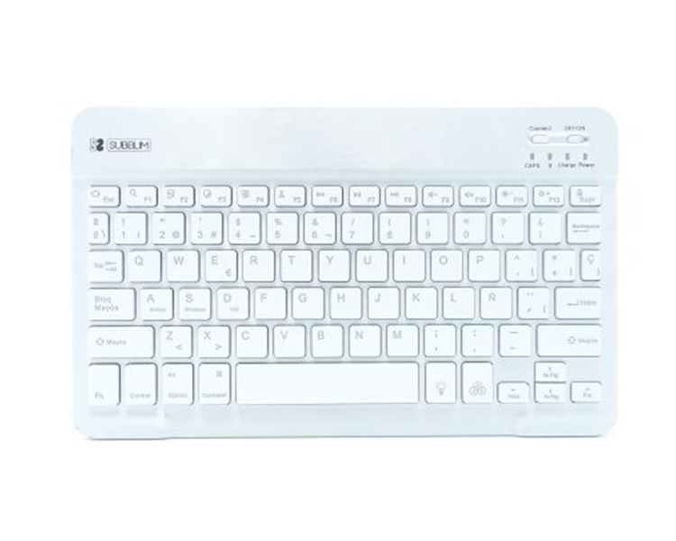 TECLADO WIRELESS SMART BACKLIT BLUETOOTH PLATA SUBBLIM