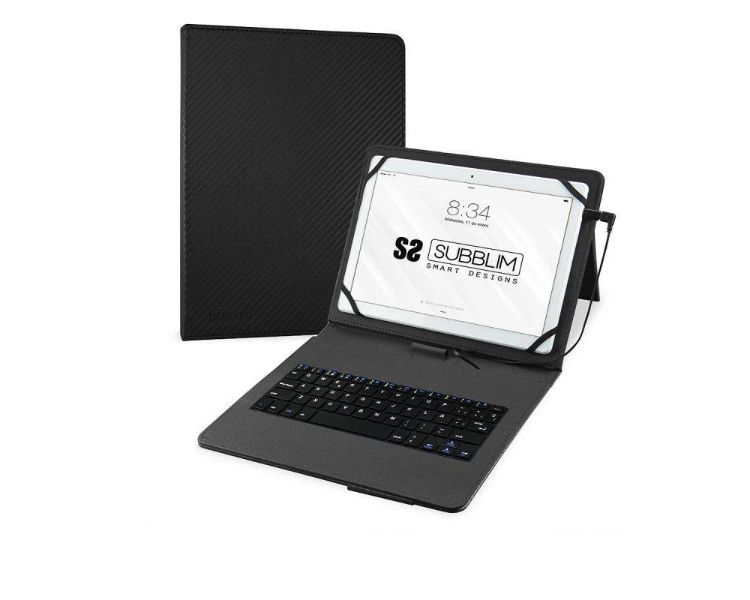 FUNDA + TECLADO TABLET KEYTAB PRO USB 10.1'' NEGRO SUBBLIM