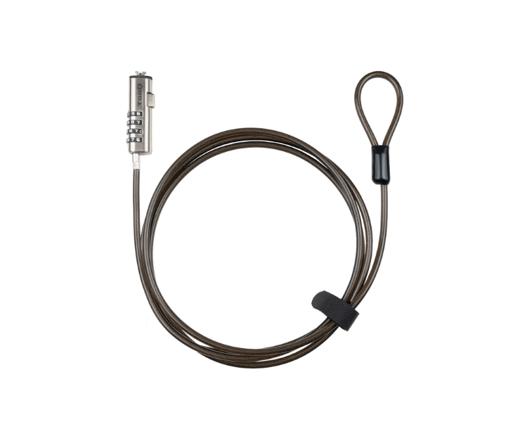 CABLE LOCK DE SEGURIDAD TIPO NANO CON COMBINACION PARA PORTATILES 1.5M GRIS TOOQ