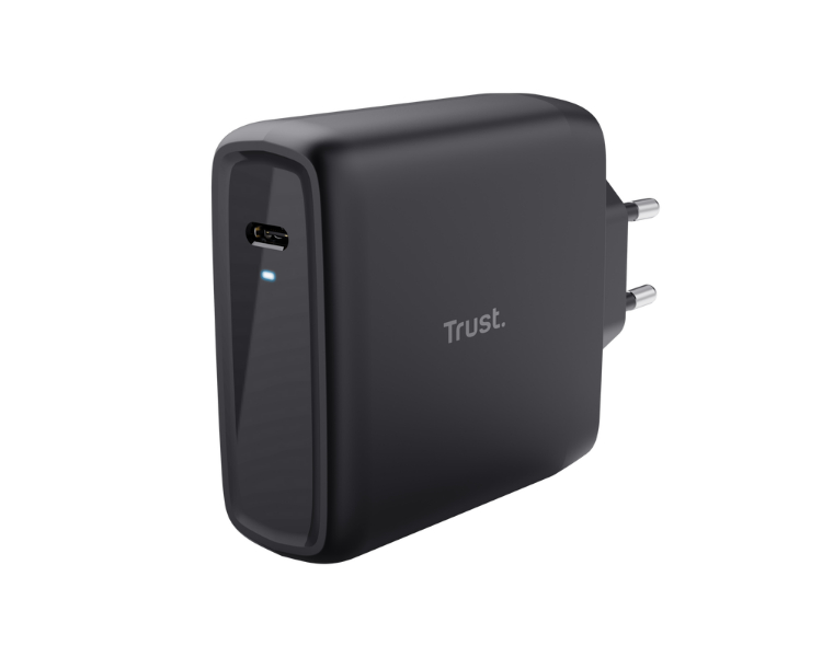 CARGADOR PARED/VIAJE USB-C 100W MAXO NEGRO TRUST