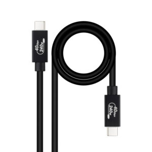 CABLE USB 4 GEN 3X2 40Gbps 5A/240W USB-C/M USB-C/M 1 M NEGRO NANOCABLE