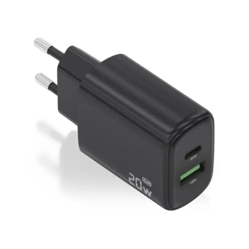 Aisens Cargador GaN 20W USB-C PD 3.0 USB-A QC3.0