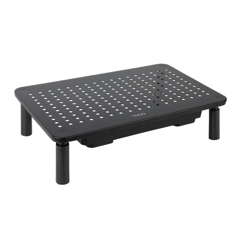 SOPORTE ELEVADOR PARA MONITOR TQMR081 CON CAJON REGULABLE HASTA 140mm MAX. 20Kg COLOR NEGRO