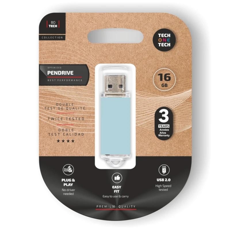 TECH ONE TECH Basic Pendrive 16Gb USB 2.0 Blue