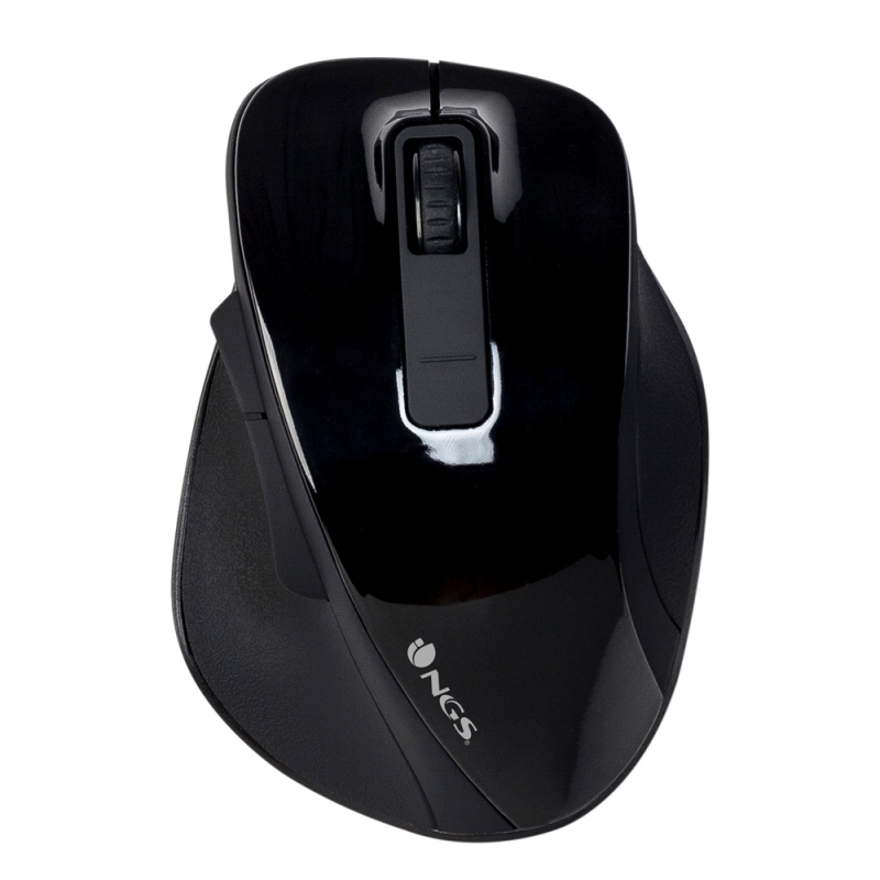 MOUSE NGS WIRELESS BOW BLACK 1200DPI 2.4GHz NANO RECEPTOR USB COLOR NEGRO