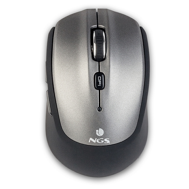 MOUSE NGS WIRELESS Y BLUETOOTH FRIZZ 1000/1600 DPI CON 5 BOTONES COLOR PLATA/NEGRO