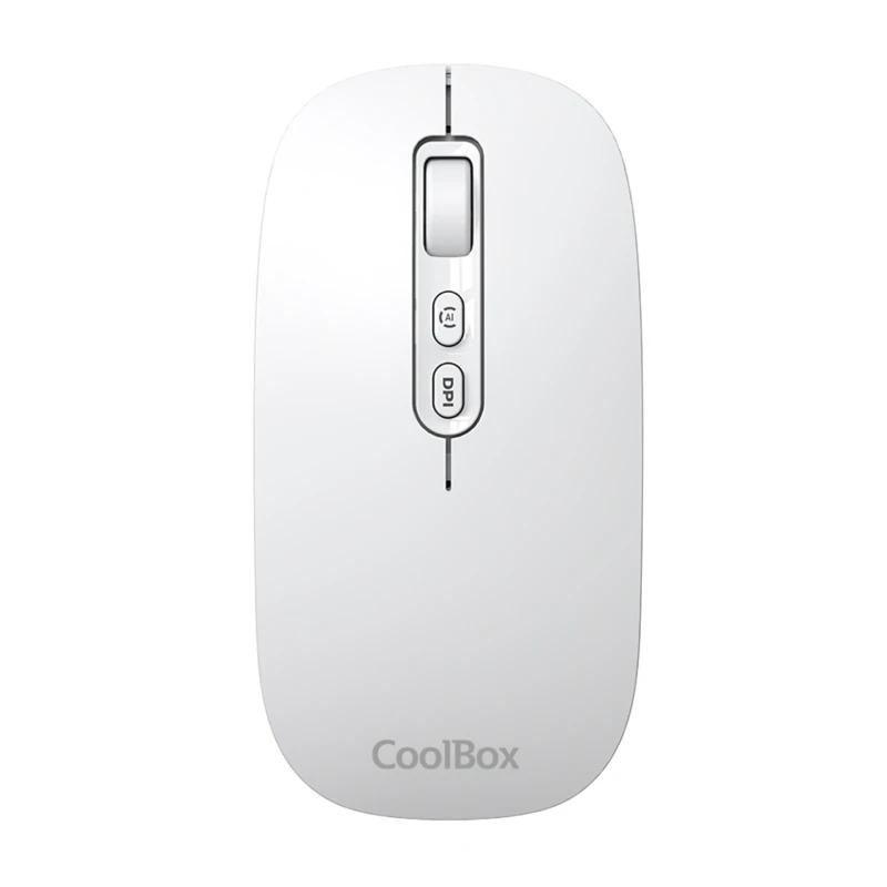 MOUSE COOLBOX MULTIDISPOSITIVO IA W02-W BT5.0 BT3.0 2.4GHz1600dpi 6 BOTONES BATERIA 500mAh BLANCO