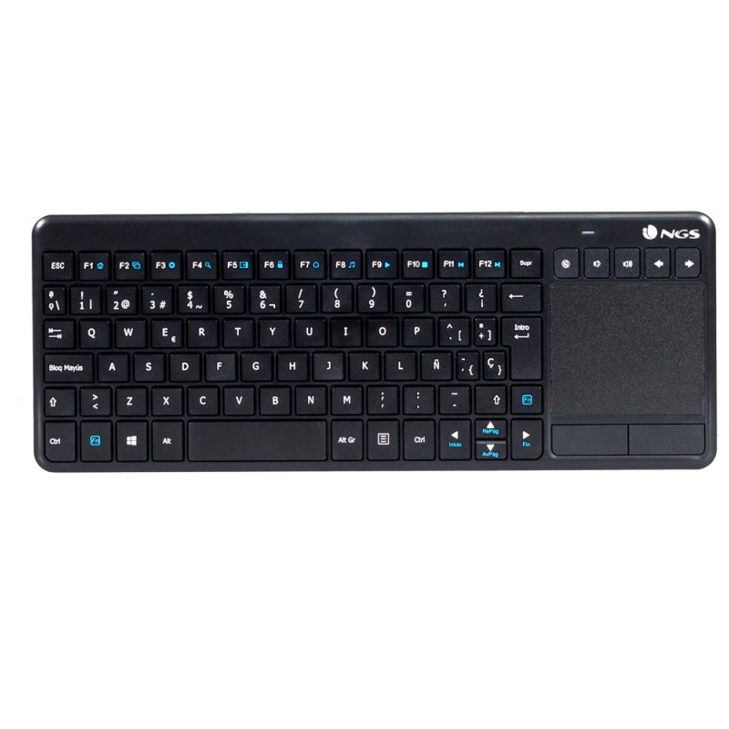 TECLADO NGS WIRELESS TV WARRIOR CON TOUCHPAD COLOR NEGRO*