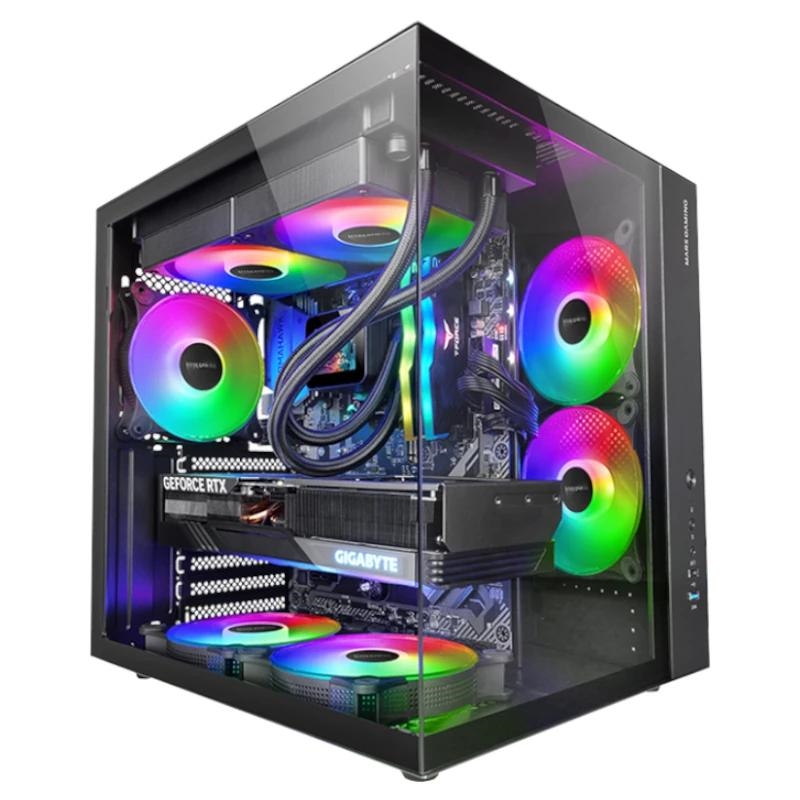 CAJA ATX CUBE MARS GAMING MCVONE NEGRA CRISTAL CONTINUO GPU 334mm 1x3.5 2x2.5