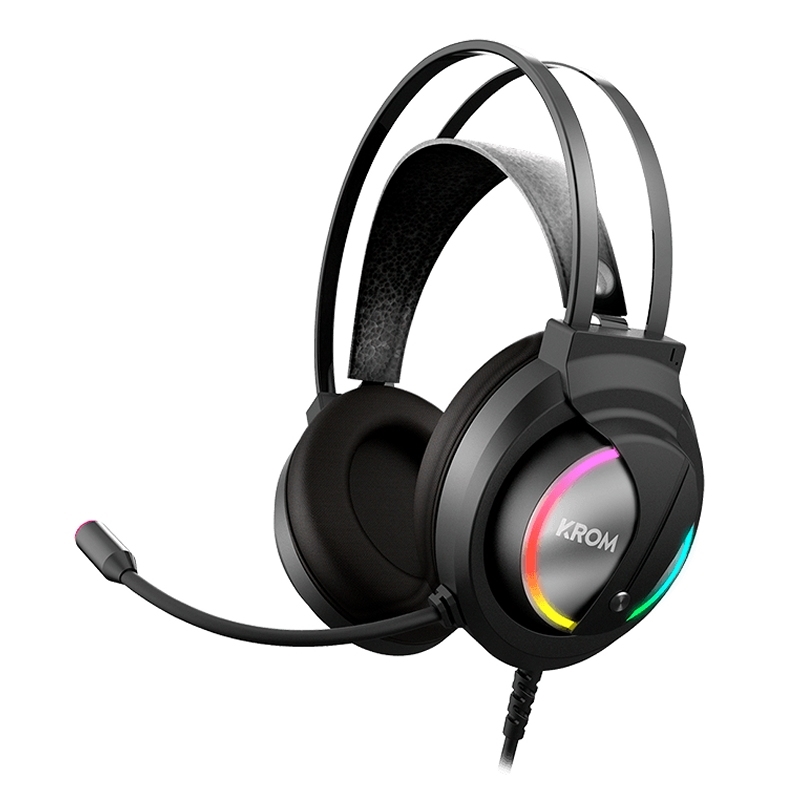 AURICULAR KROM KAPPA GAMING STEREO MICROFONO NEGRO RGB