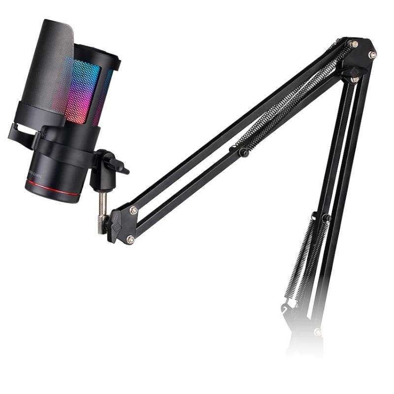 MICRÓFONO DE ESTUDIO PROFESIONAL MARS GAMING MMICSC ADC 192Khz 24BIT BRAZO MECANICO FILTRO POP ARGB