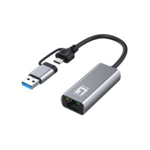 ADAPTADOR USB-C LEVEL ONE USB-0423 A RJ45 1x2.5 GIGABIT CON ADAPTADOR A USB-A