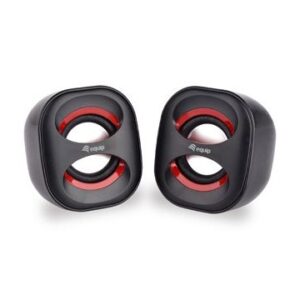 ALTAVOCES 2.0 EQUIP LIFE MINI 6W RMS COLOR NEGRO Y ROJO JACK 3.5" ALIMETANCION USB