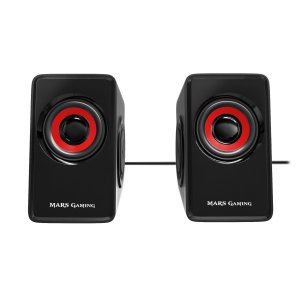 ALTAVOCES 2.0 MARS GAMING MS1 10W RMS VIBRO-SUBWOOFER COLOR NEGRO Y ROJO