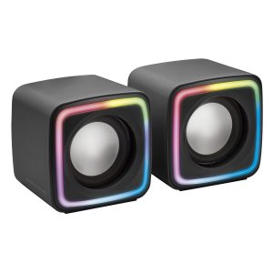 ALTAVOCES 2.0 MARS GAMING MSCUBE BLACK 8W RMS SONIDO DSP ESPACIAL ILUMINACION RGB