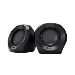 ALTAVOCES 2.0 TRUST POLO 25164 4W RMS Max 8W CONTROL DE VOLUMEN JACK 3.5 ALIMENTADOS POR USB COLOR N