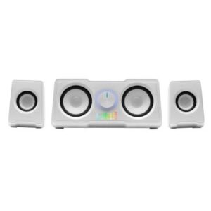 ALTAVOCES 2.2 MARS GAMING MS22W SISTEMA DE DOBLE SUBWOOFER 35W RGB FLOW CONEXION JACK 3.5mm COLOR BL