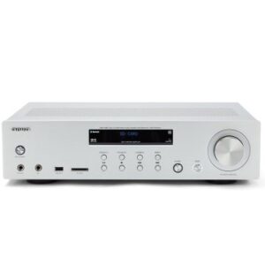 AMPLIFICADOR BLUETOOTH AIWA AMU-120BT SILVER ESTEREO DE 120W RMS 7 ENTRADAS ANALOGICAS PHONO Y BT 5.