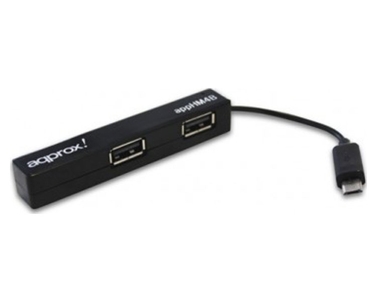 ANDROID MICRO HUB 4 PUERTOS USB NEGRO APPROX