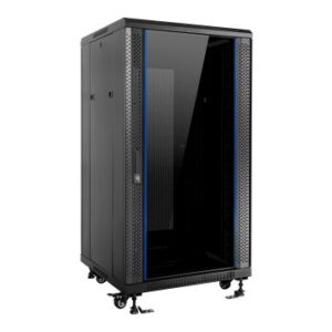 ARMARIO DE SUELO 19" AITEN DATA 22U AI6822S 600 x 800 x 1166 2CL 4R MO COLOR NEGRO PUERTA DE CRISTAL