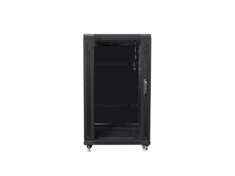 ARMARIO RACK LANBERG 22U 600X600 FLAT PACK PUERTA CRISTAL NEGRO