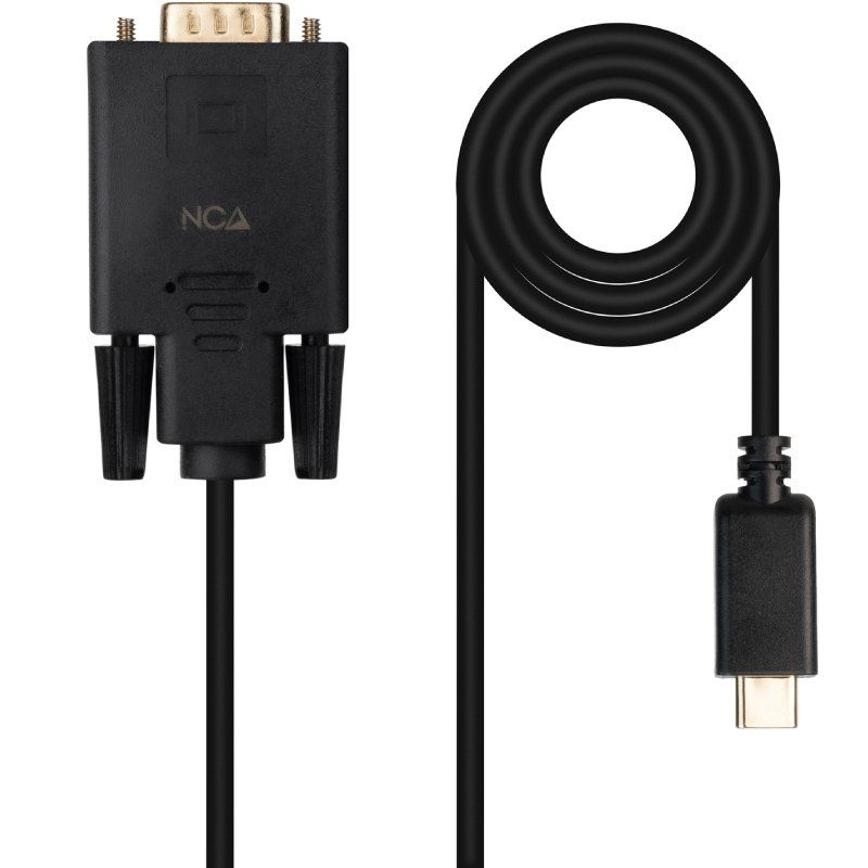 CONVERSOR USB-C/M A VGA/M 1.8 M NEGRO NANOCABLE