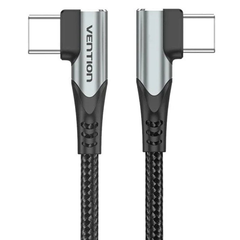 CABLE USB-C/M A USB-C/M ANGULO RECTO 0.50 M 100W GRIS VENTION