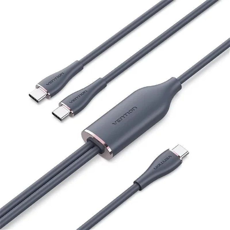 CABLE USB-C/M A 2xUSB-C/M 1.5 M NEGRO VENTION
