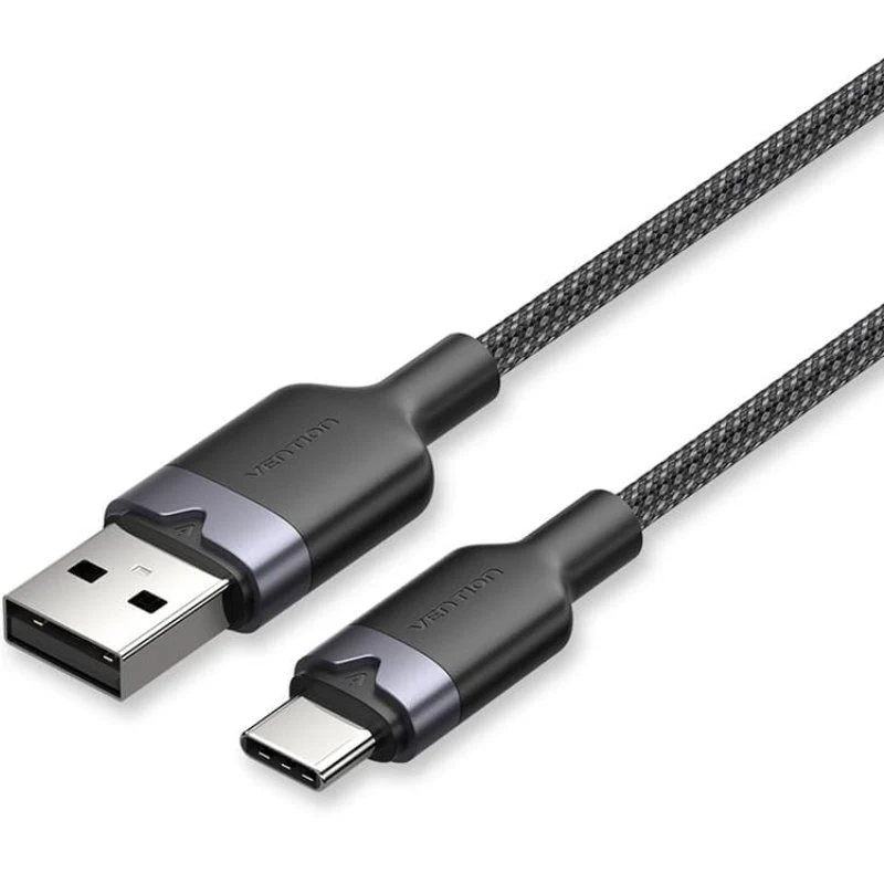 CABLE USB-C A USB-A TRENZADO 1 M NEGRO VENTION