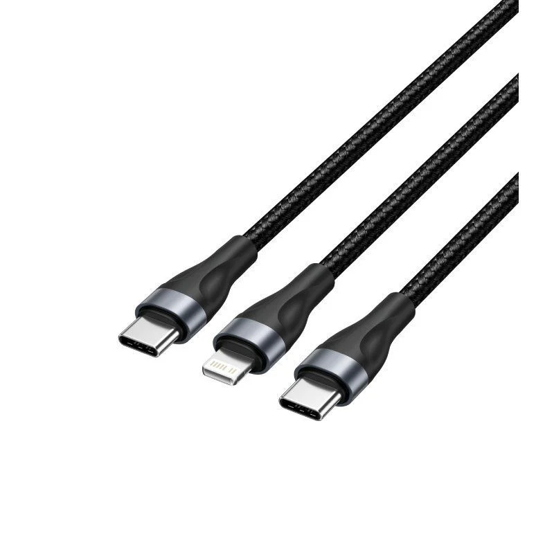 CABLE USB-C A USB-C - LIGHTING 1.2 M NEGRO VENTION