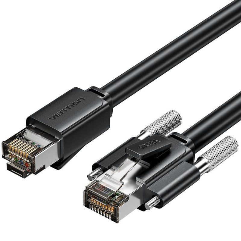 CABLE DE RED LATIGUILLO RJ45 CAT.6 SFTP AWG26 10 M NEGRO VENTION