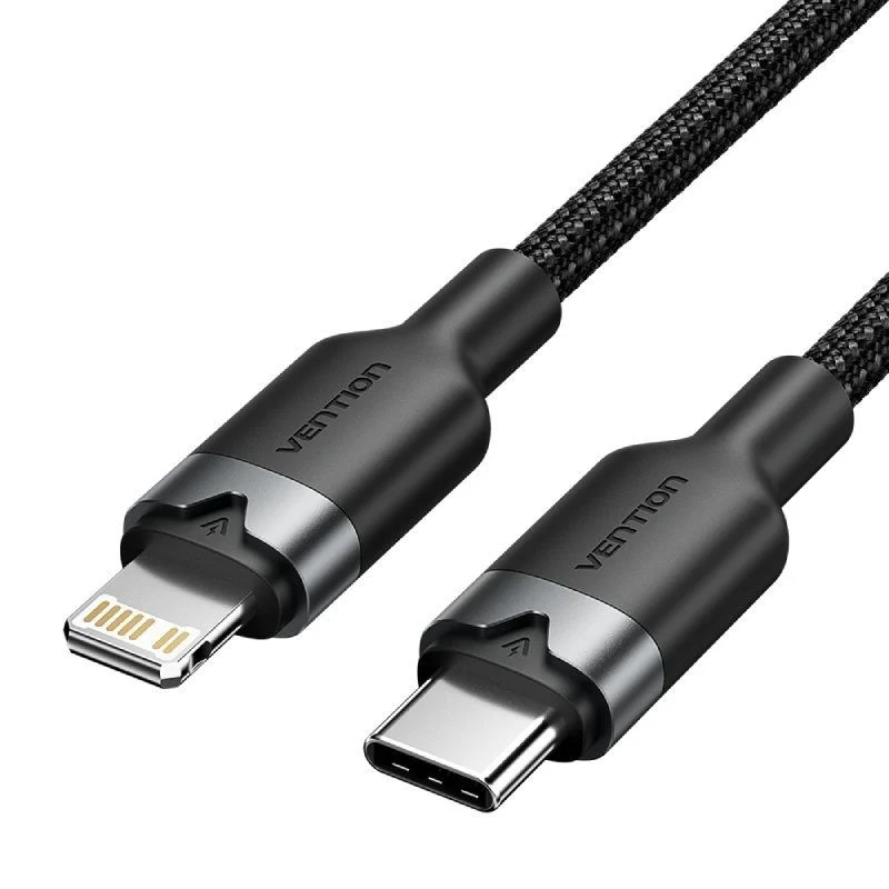 CABLE 2.0 USB-C A LIGHTNING 1 M NEGRO VENTION