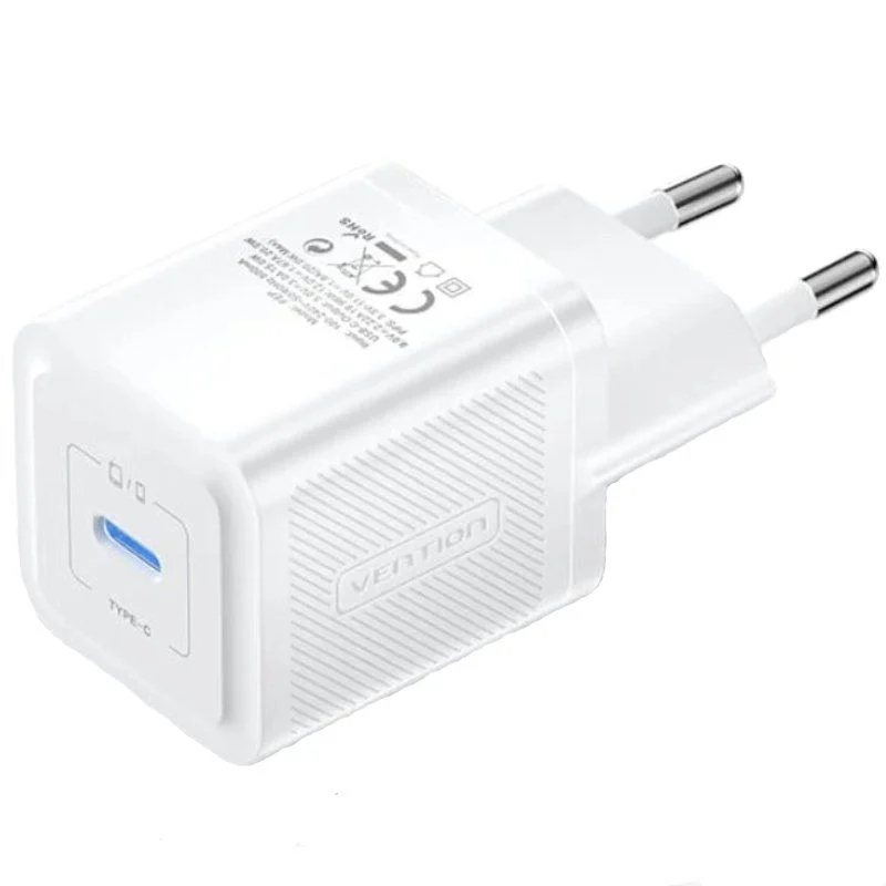 CARGADOR PARED GAN 20W USB-C BLANCO VENTION
