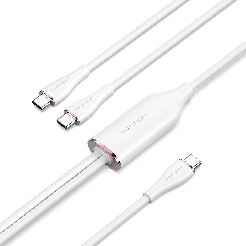 CABLE USB-C/M A 2xUSB-C/M 1.5 M BLANCO VENTION